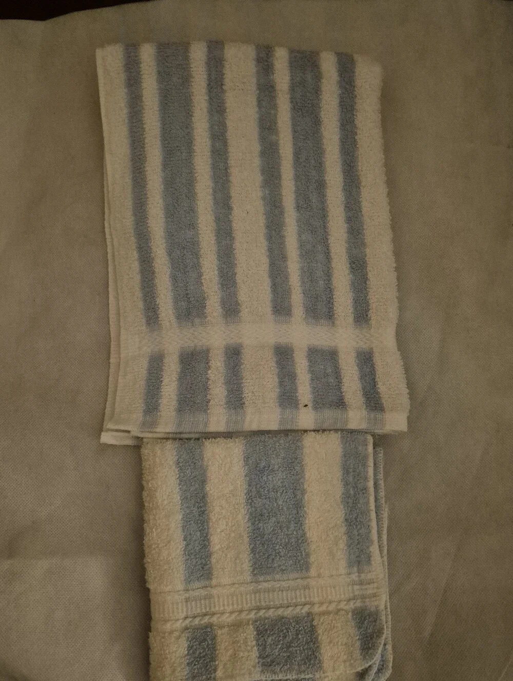 Set of Towels Blue and White Striped hand towel and face towel extra large New